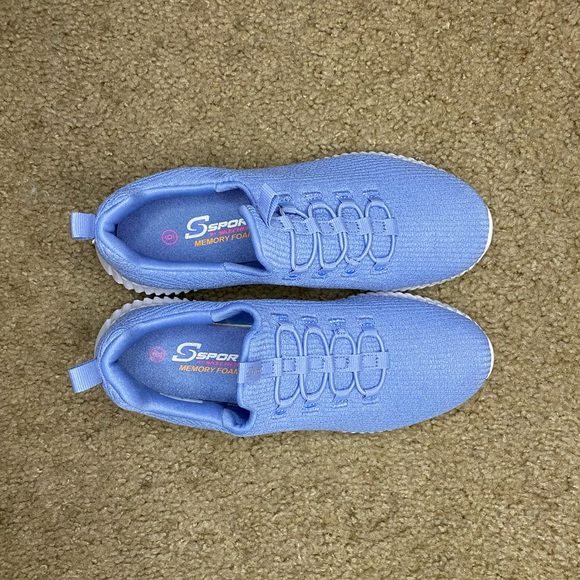 NWOB Skechers S Sport Women’s Sneakers Shoes Charlize Slip On Memory Foam Blue - Picture 2 of 5